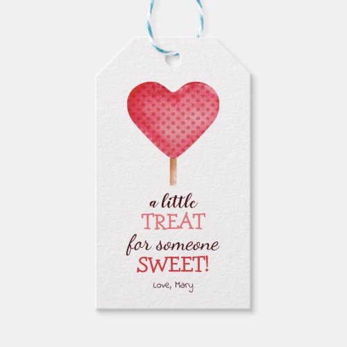 Watercolour heart with dots School Treat Favor Tag