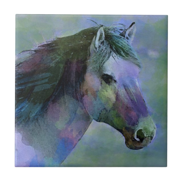 Watercolour Horse Ceramic Tile (Front)