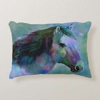 Watercolour Horse Decorative Pillow by Brouhaha_Bazaar at Zazzle