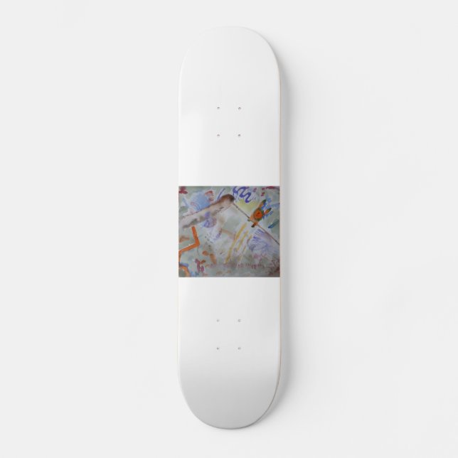 Watercolour Hummingbird Skateboard (Front)
