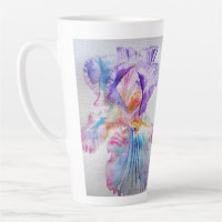 Watercolour Iris Flower Painting art irises Coffee