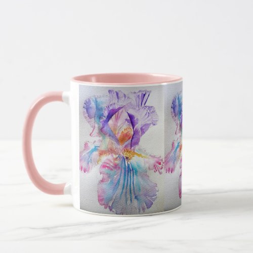 Watercolour Iris Flower Painting art irises Coffee Mug