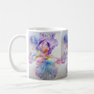 Watercolour Iris Flower Painting art irises Coffee Mug