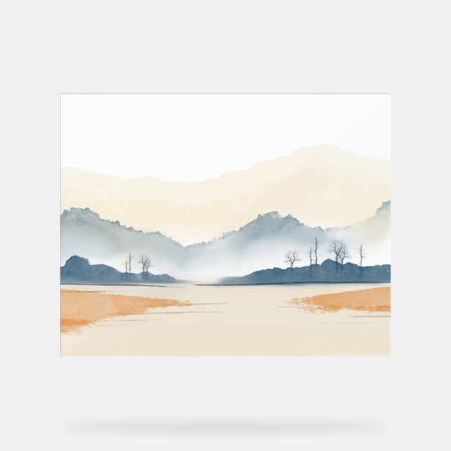 Watercolour landscape background   acrylic sign (Front)