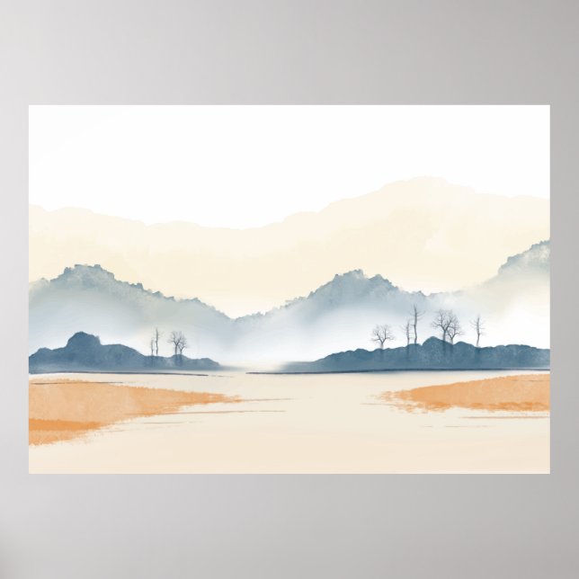 Watercolour landscape background   poster (Front)