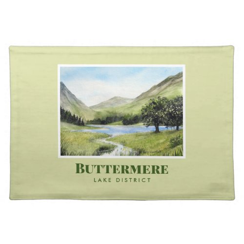 Watercolour Landscape Painting of Lake Buttermere Cloth Placemat