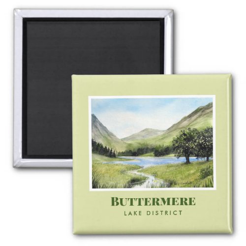 Watercolour Landscape Painting of Lake Buttermere Magnet