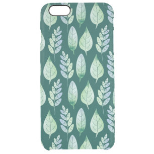 Watercolour Leaves Pattern Clear iPhone 6 Plus Case