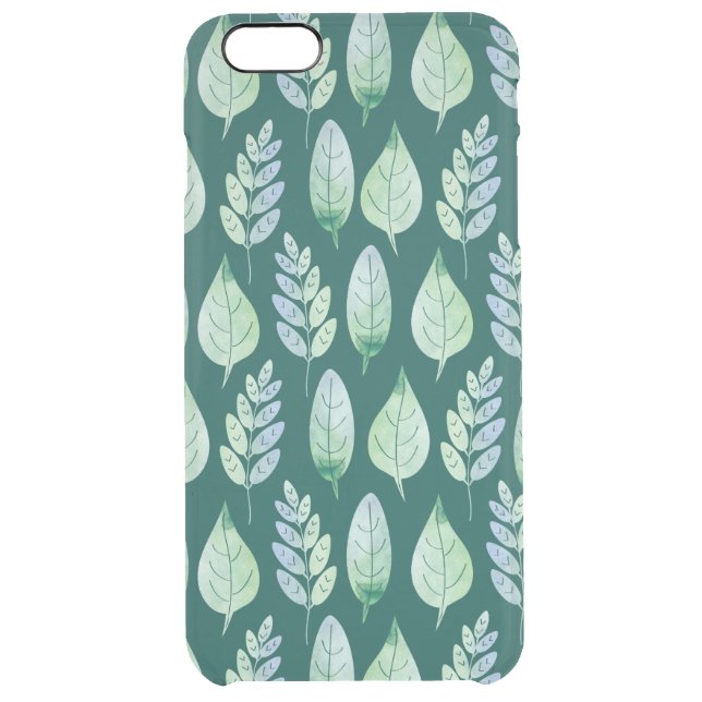 Watercolour Leaves Pattern Uncommon iPhone Case (Back)