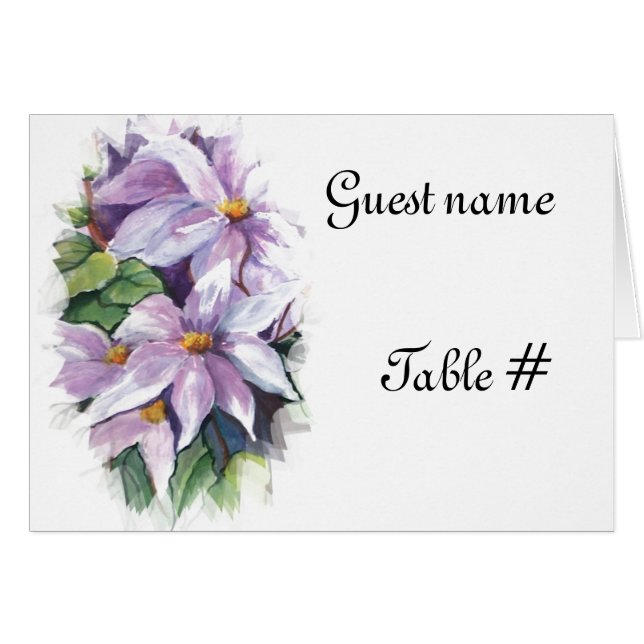 Watercolour lilak clematis flower cards (Front Horizontal)