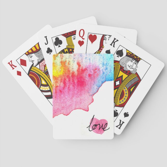 watercolour love poker cards (Back)