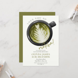 Watercolour Matcha theme bridal shower  Invitation