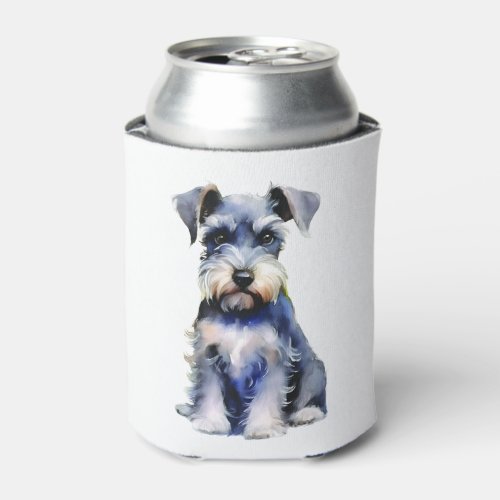 Watercolour Miniature Schnauzer  Can Cooler