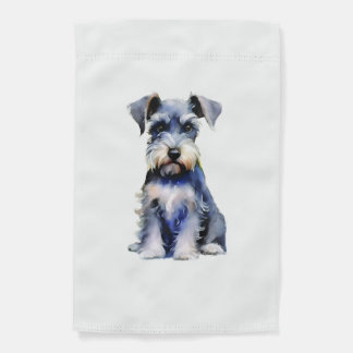 Watercolour Miniature Schnauzer  Garden Flag