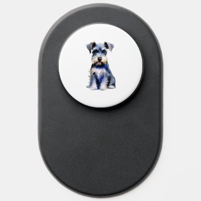 Watercolour Miniature Schnauzer  PopSocket