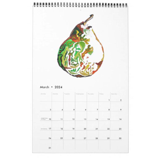 Watercolour Modern Art Calendar By Sacha Grossel Zazzle