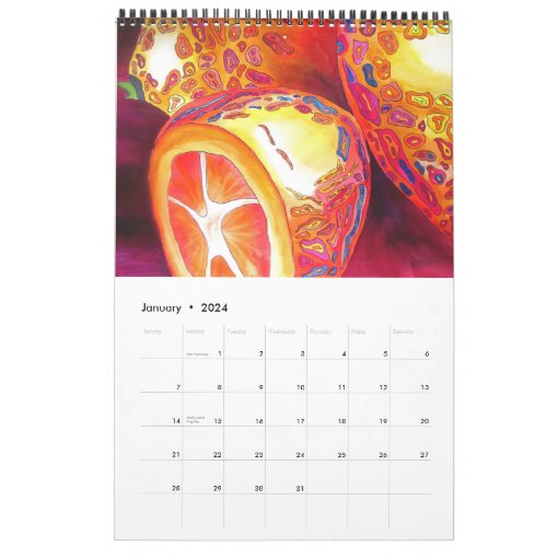 Watercolour Modern Art calendar by Sacha Grossel Zazzle