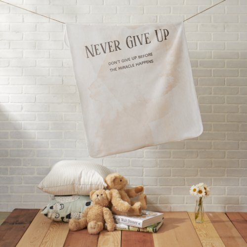 Watercolour Motivation Quote Baby Blanket