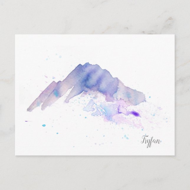 Watercolour Mountain Postcard - Tryfan (Front)