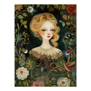 Watercolour Mysterious Maiden Poster