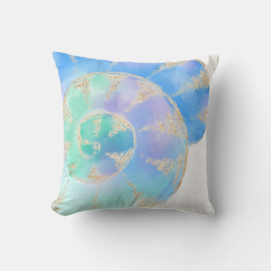 Watercolour Nautilus Throw Pillow