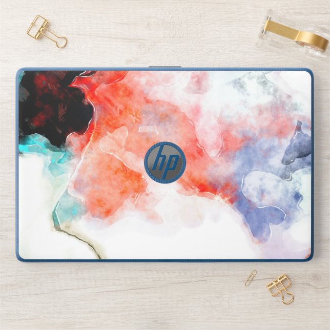 watercolour-paint HP laptop skin (Desk)