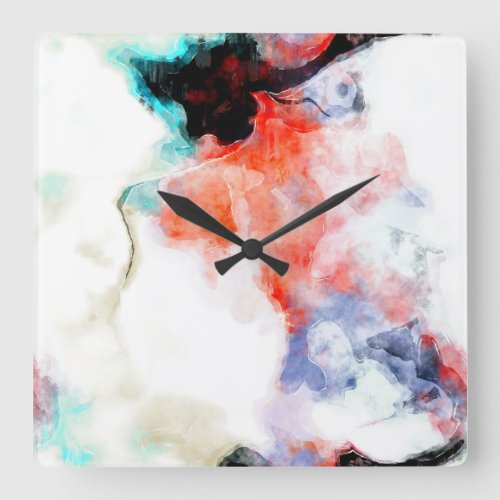 watercolour_paint square wall clock