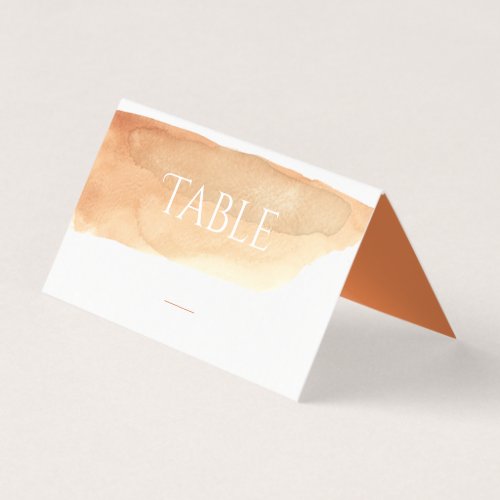 Watercolour paint wash table number card
