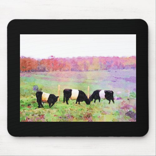 Watercolour painting of 3 Belties in the Autumn Mouse Pad