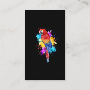 Watercolour Parrot Bird Painting Graphic Business Card