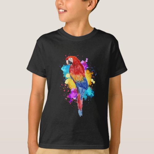 Watercolour Parrot Bird Painting Graphic T_Shirt