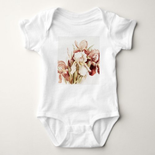Watercolour Pastel Iris Flower Baby Bodysuit