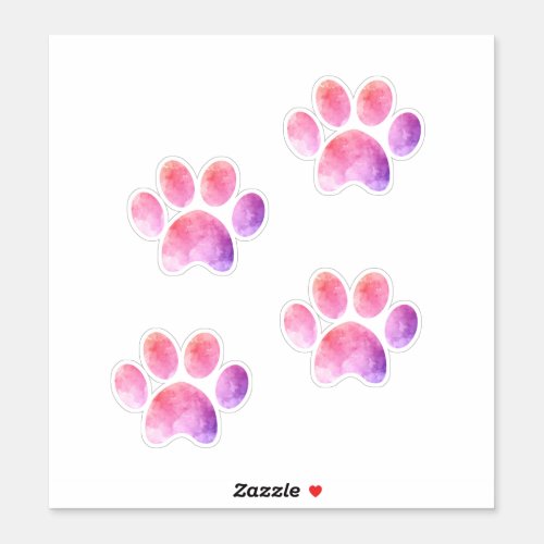 Watercolour Paw Prints Dog Paws Cat Paws Sticker