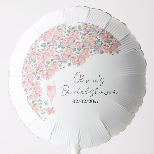 Watercolour petals  prosecco summer bridal shower balloon