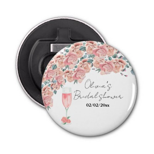 Watercolour petals  prosecco summer bridal shower bottle opener