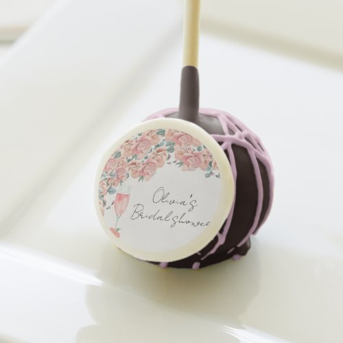 Watercolour petals  prosecco summer bridal shower cake pops