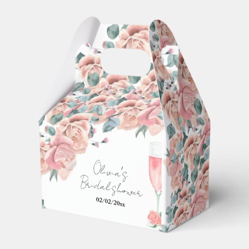 Watercolour petals  prosecco summer bridal shower favor boxes