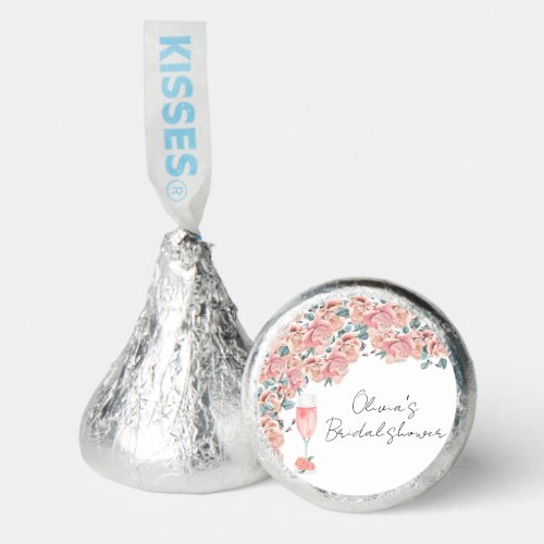 Watercolour petals  prosecco summer bridal shower hersheys kisses