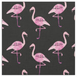 Watercolour Pink Flamingo Silhouette Pattern Fabric