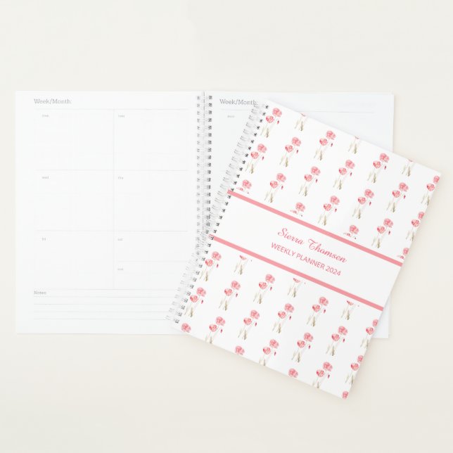 Watercolour Pink Poppies Floral Weekly Planner (Display)