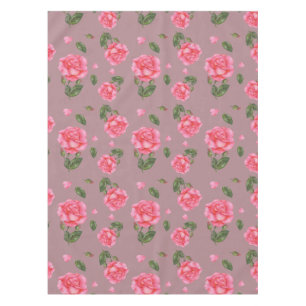Watercolour Pink Rose Shabby Chic Design Tablecloth