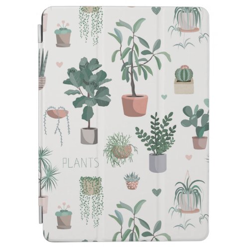 Watercolour Potted Plants Pattern iPad Air Cover