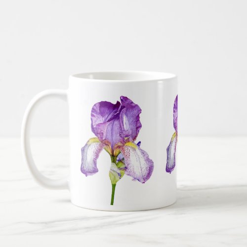Watercolour Purple Iris Botanical Floral Art Mug