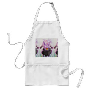 Watercolour Purple Iris Floral Kitchen Apron