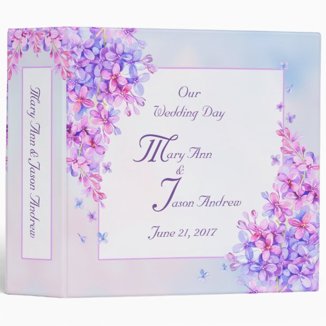 Watercolour Purple Lilac Flower 2" Binder (Front/Spine)