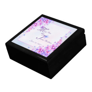 Watercolour Purple Lilac Flower Gift Box