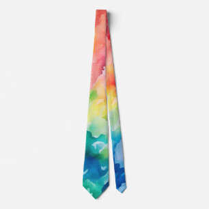 Watercolour Rainbow Art Neck Tie