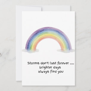 Watercolour Rainbow Storms Don't Last Note Card
