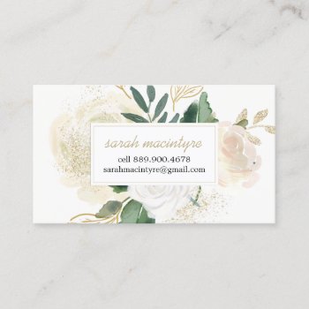 Watercolour Roses Calling Cards by colourfuldesigns at Zazzle