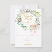 Watercolour Roses Greenery Floral RSVP (Front)
